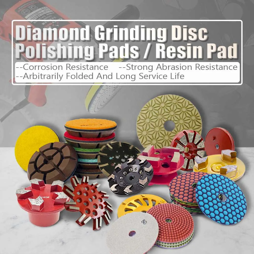 4 Inch D100mm Wet Polishing Pad 6mm Thickness Grinding Disc Resin Pads for Concrete and Terrazzo Floor